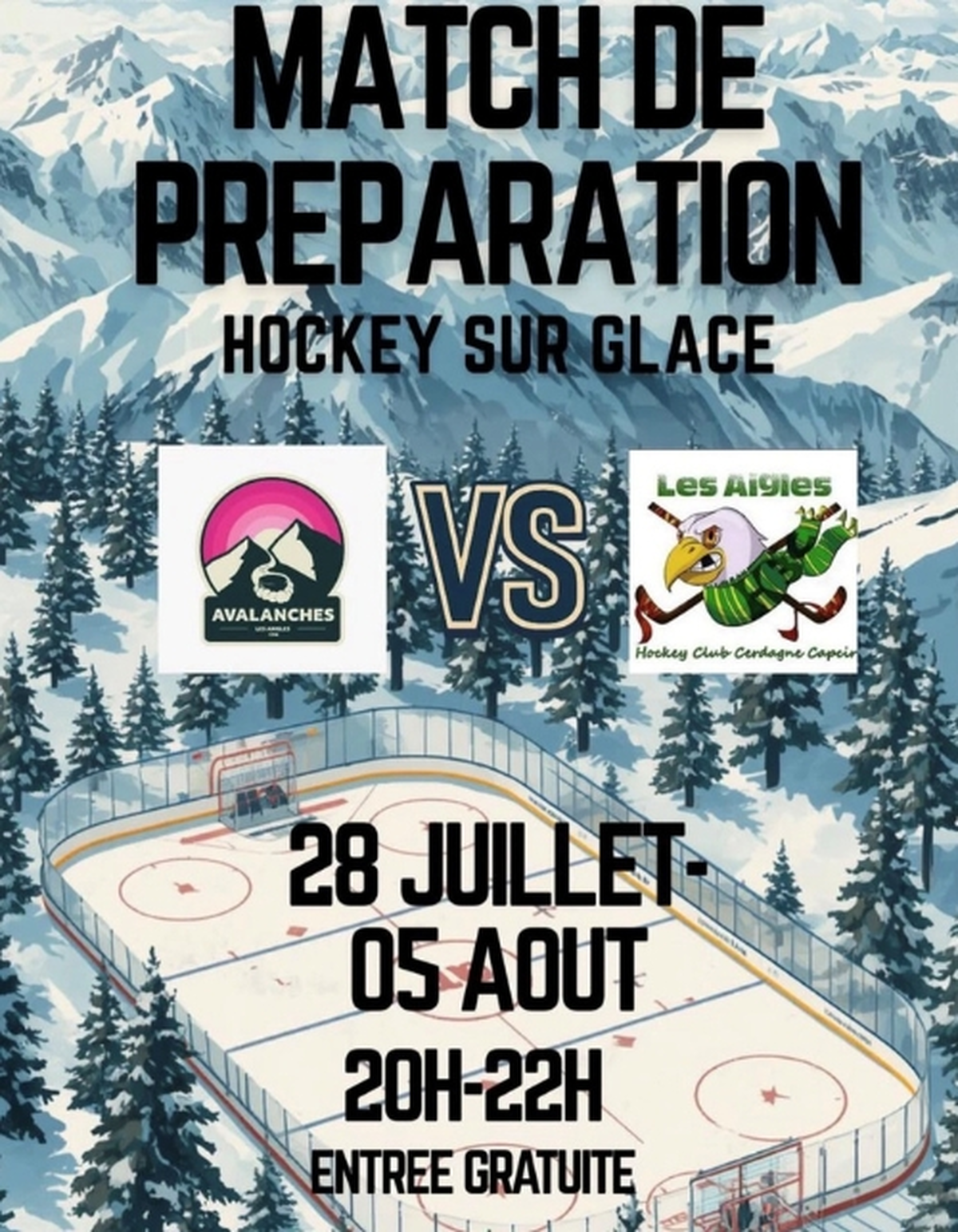 Match De Preparation Hockey Sur Glace - 28 Juillet