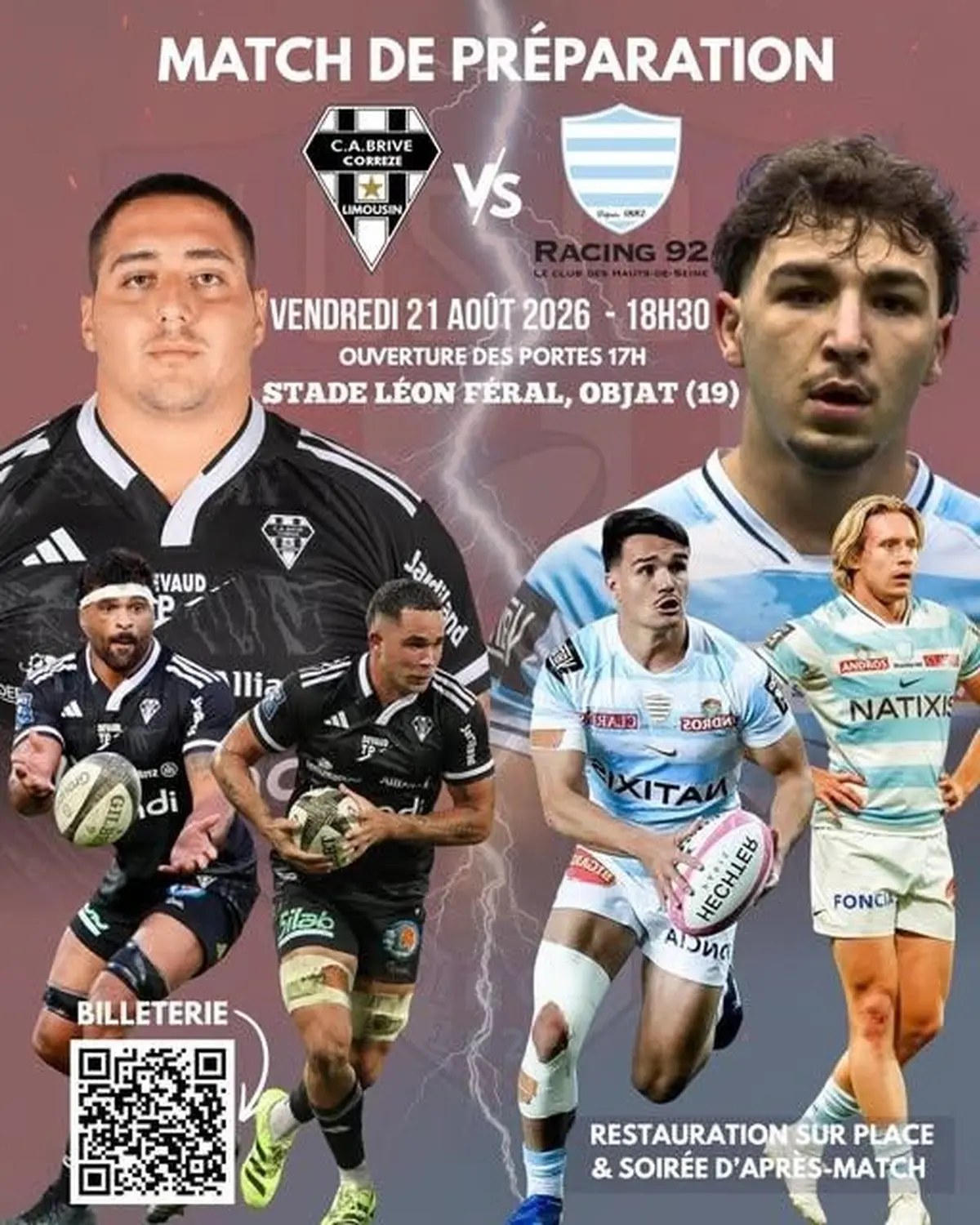 Match de rugby de préparation: CAB vs Racing 92