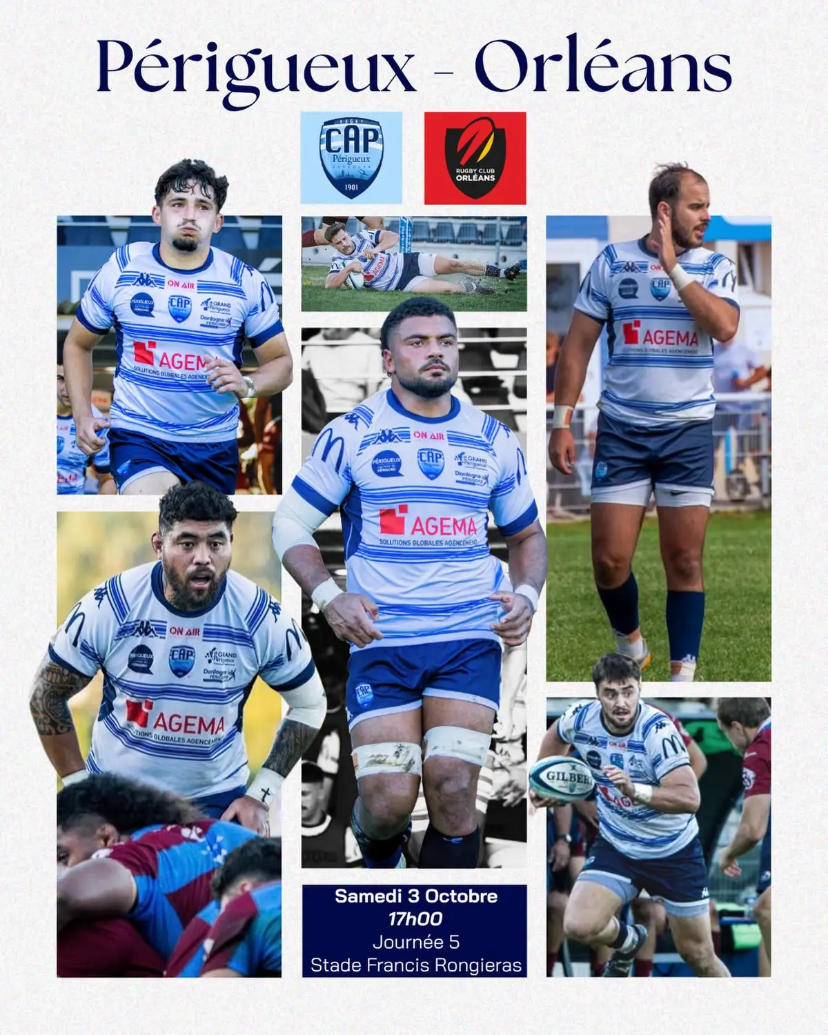 Match Rugby : CAP Périgueux - Rubgy club Orléans
