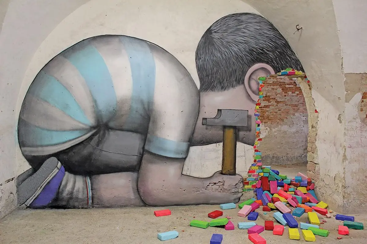 Seth s'est joué des contraintes du lieu avec cette œuvre marquante