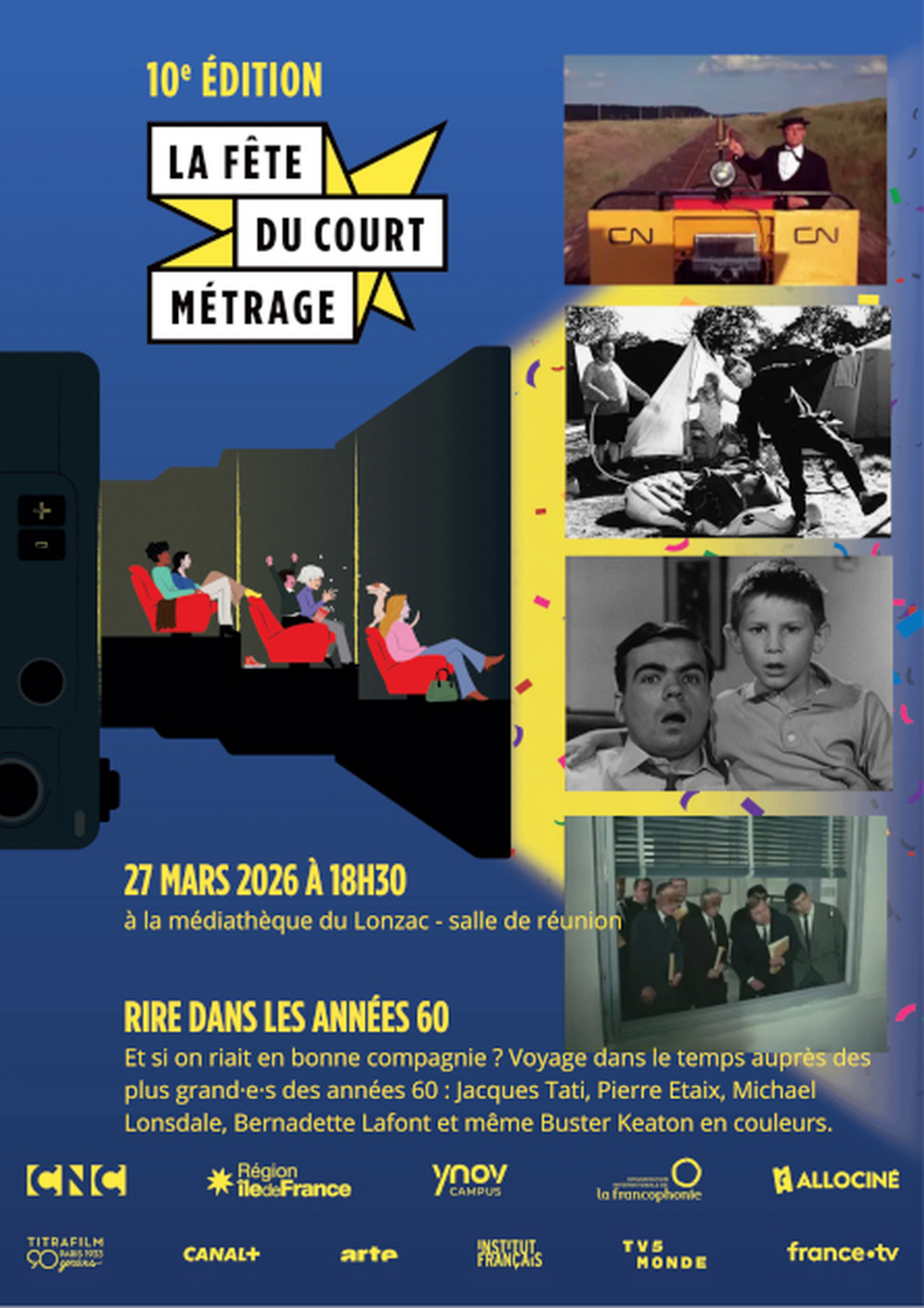 Médiathèque : 10 édition la fête du court métrage : Rire dans les années 60