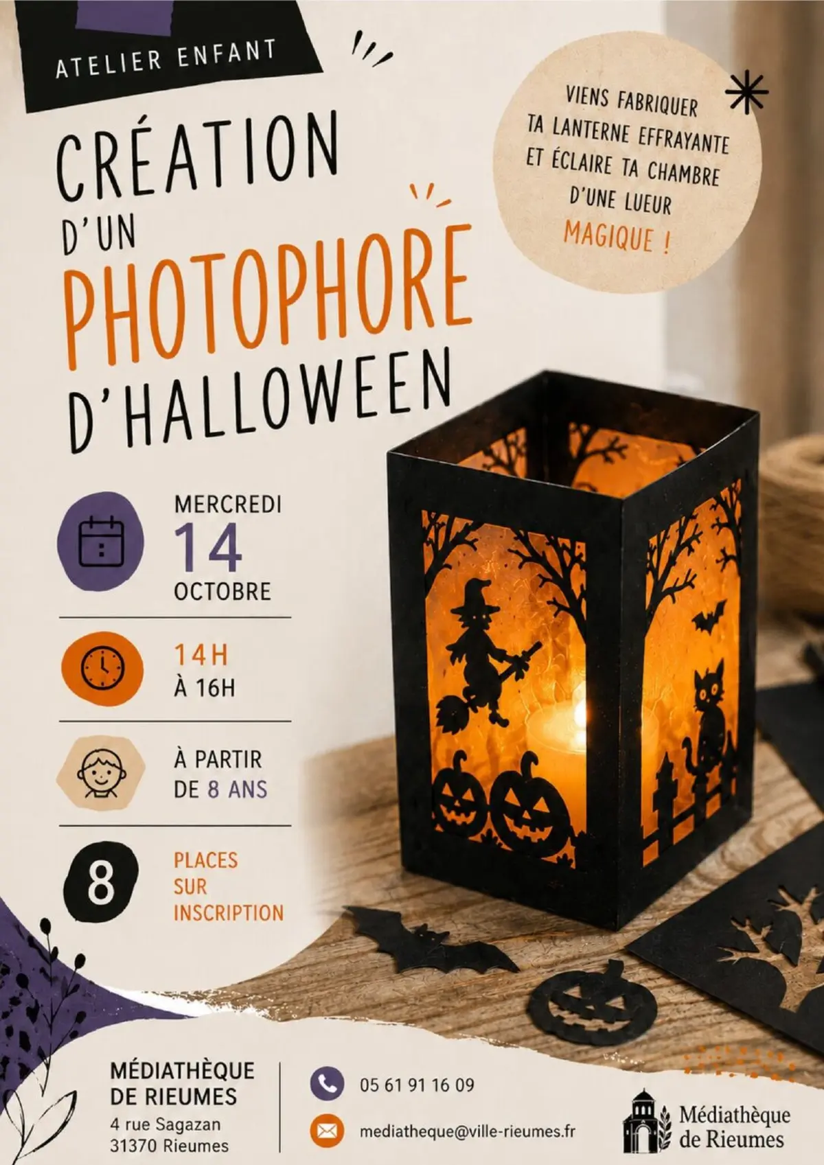 Médiathèque – Atelier Enfant : Création D'Un Photophore D'Halloween