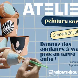 Médiathèque de Viry : Atelier peinture sur pot