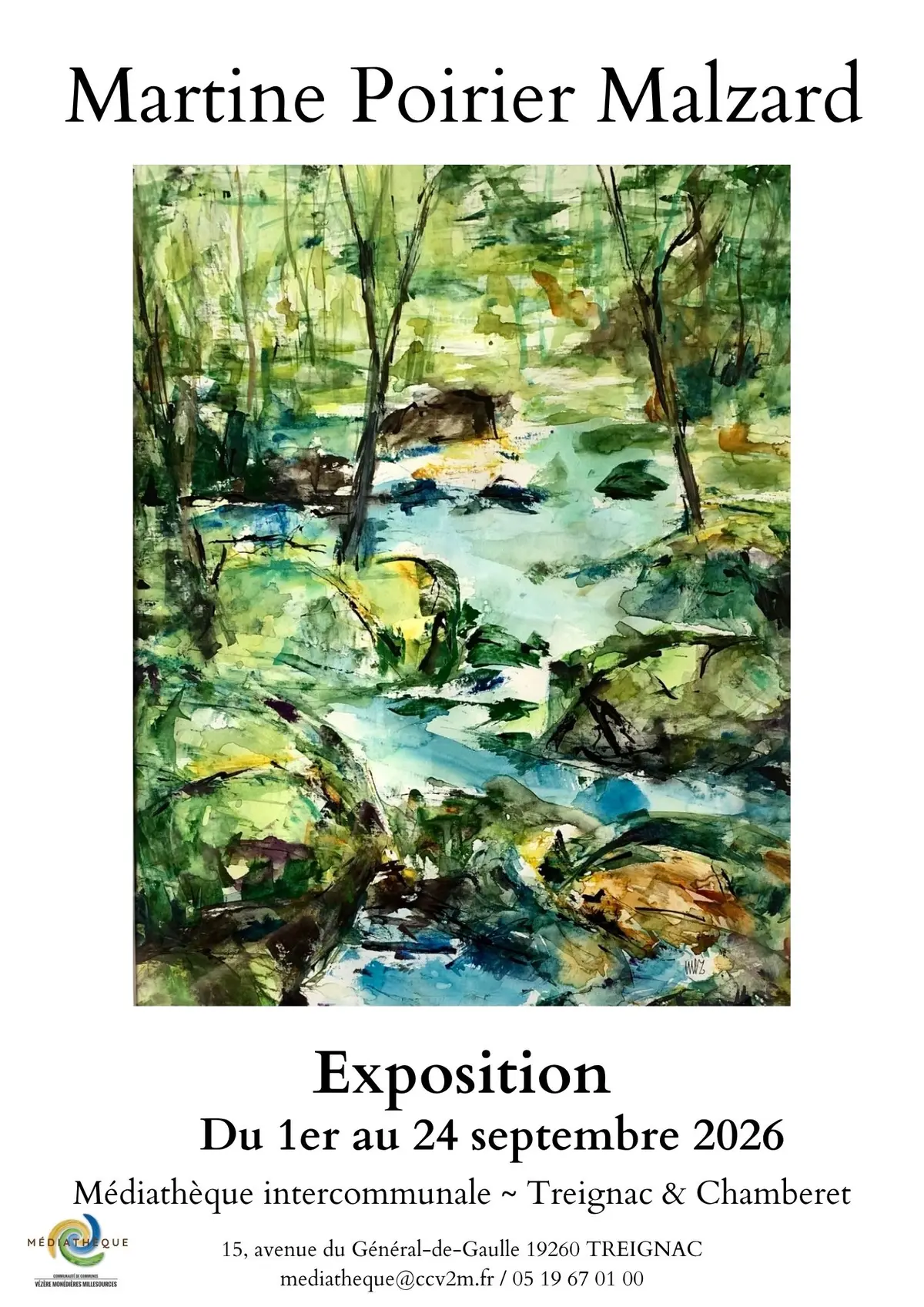 Médiathèque : Exposition de Martine Poirier Malzard