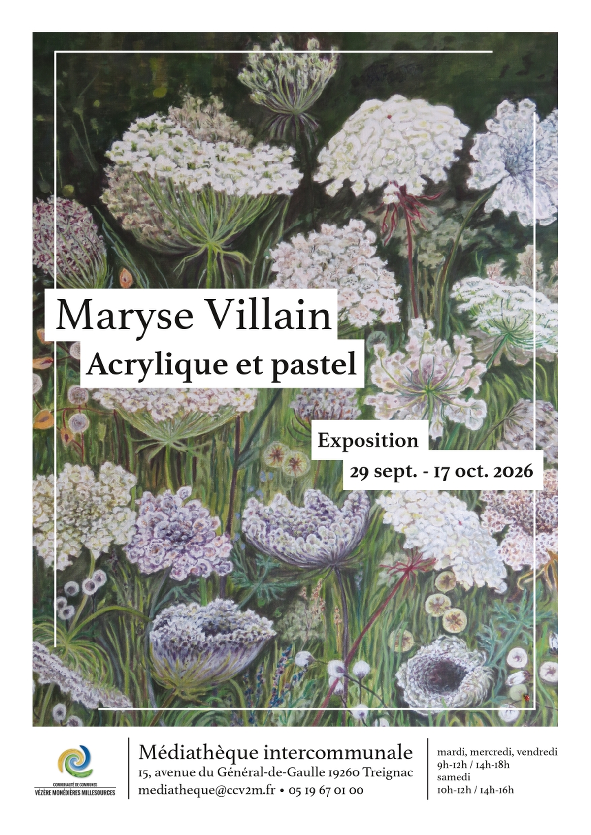 Médiathèque : Exposition de Maryse Villain