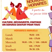 Médiathèque Vendays, Horaires 2026