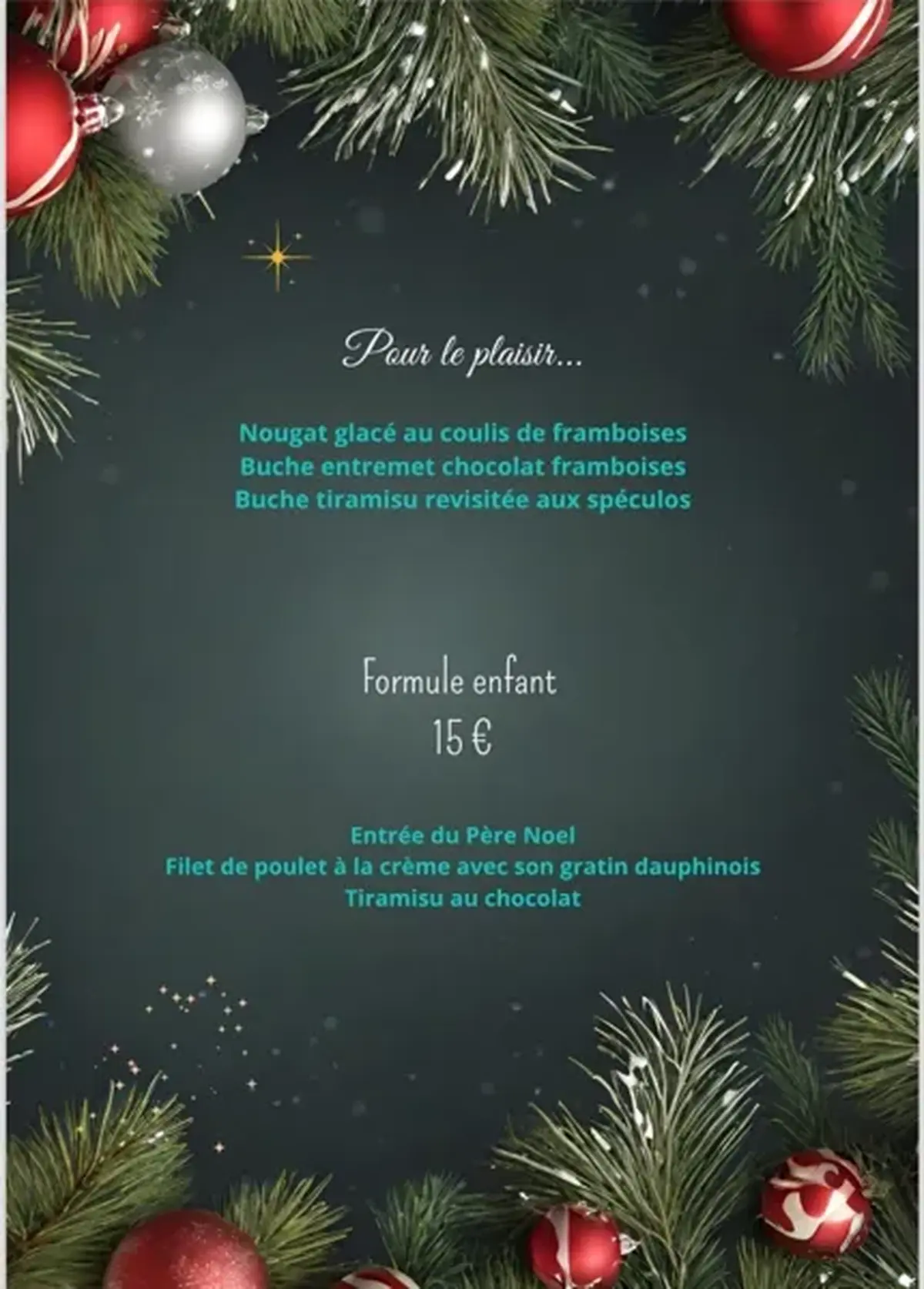 Menu de Fêtes à emporter