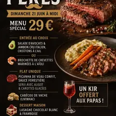 Menu de la fête des pères au Brasero