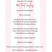Menu de la Saint Valentin à l'Hôtel du Parc