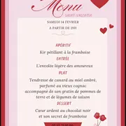 Menu de la St Valentin