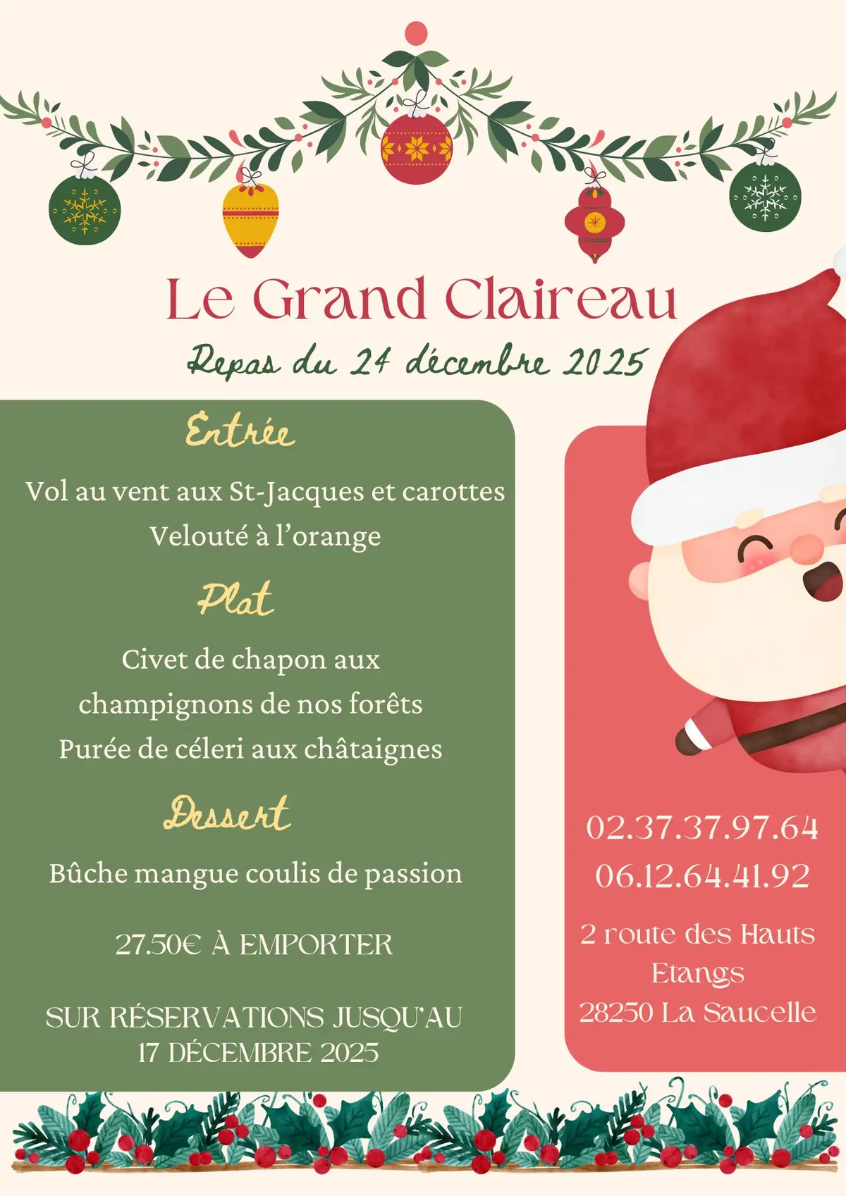 Menu de Noël
