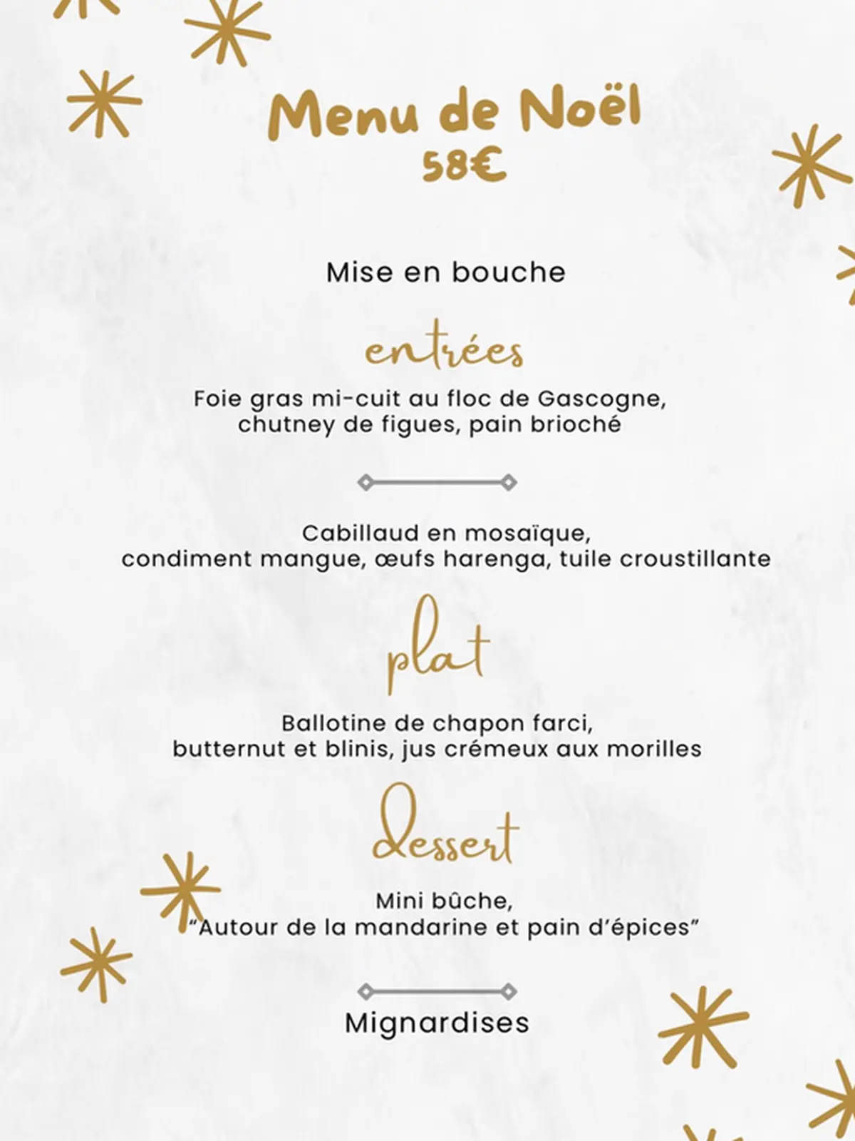 Menu de Noël
