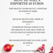 Menu de noël à emporter à La Bergerie