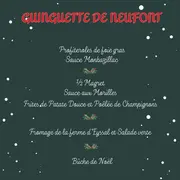Menu de noël de la guinguette de Neufont