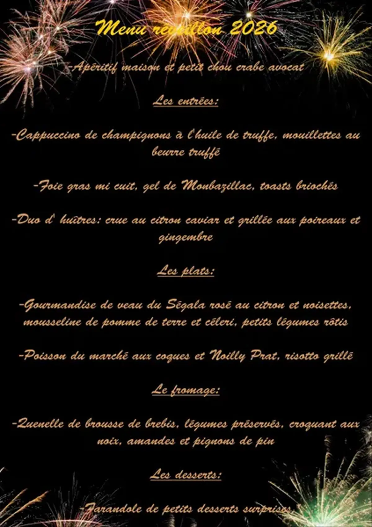 Menu de Réveillon