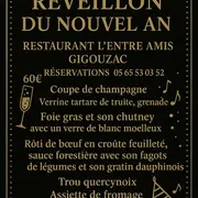 Menu de réveillon au restaurant l'Entre Amis