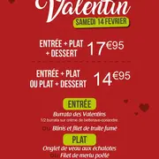 Menu de Saint-Valentin au Crescendo