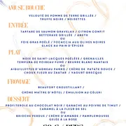 Menu de Saint Valentin chez Tandem