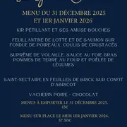 Menu du 31 décembre et 1er janvier