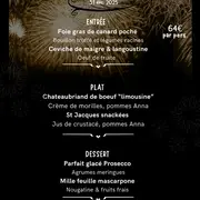 Menu du Nouvel An au Bistrot de L'Isa