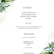 Menu Fête des Mères du Mas d'Aspech