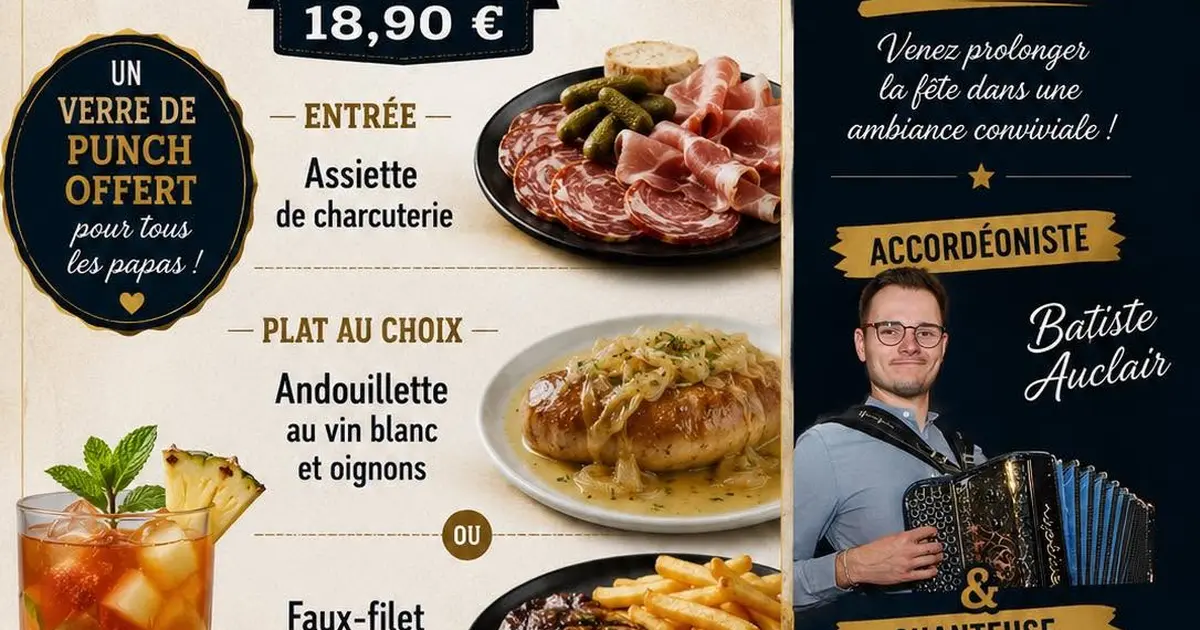 Menu fête des pères et fête de la musique