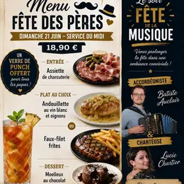Menu fête des pères et fête de la musique