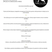 Menu jour de l'an - Auberge de la fontaine aux loups