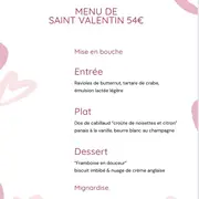 Menu Saint-Valentin