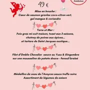 Menu Saint Valentin au restaurant Le Lion d'Or