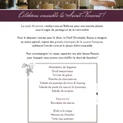 Menu Saint-Vincent au restaurant le Bellevue