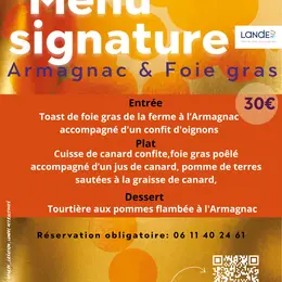 Menu spécial Automnales du foie gras et de l'armagnac du 1er au 31 octobre 2026