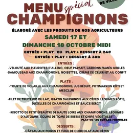Menu Spécial Champignons à L'Occasion De La Fête Du Terroir