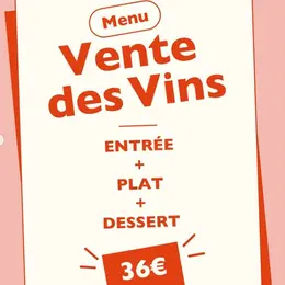 Menu spécial Vente des Vins au Bistrot Rosette