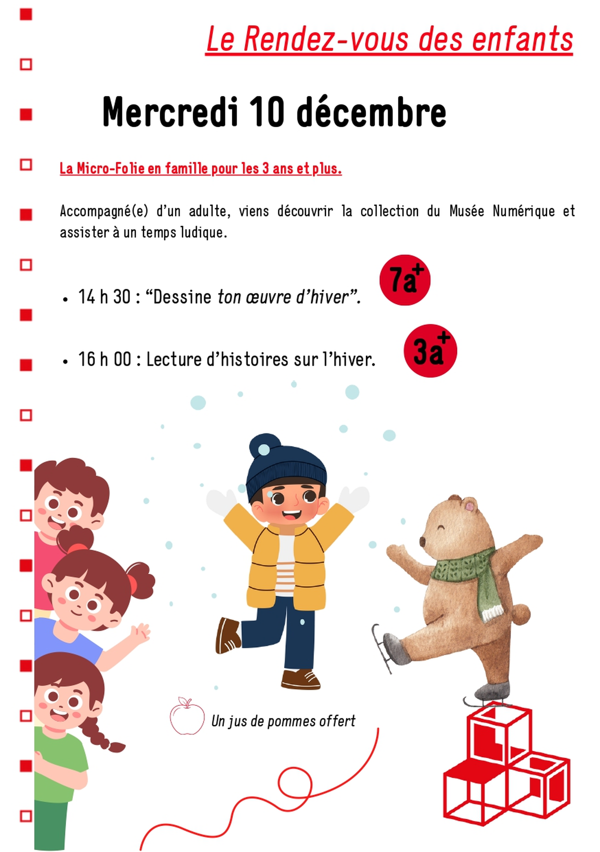 Micro-Folie : le rendez-vous des enfants : histoires sur l'hiver