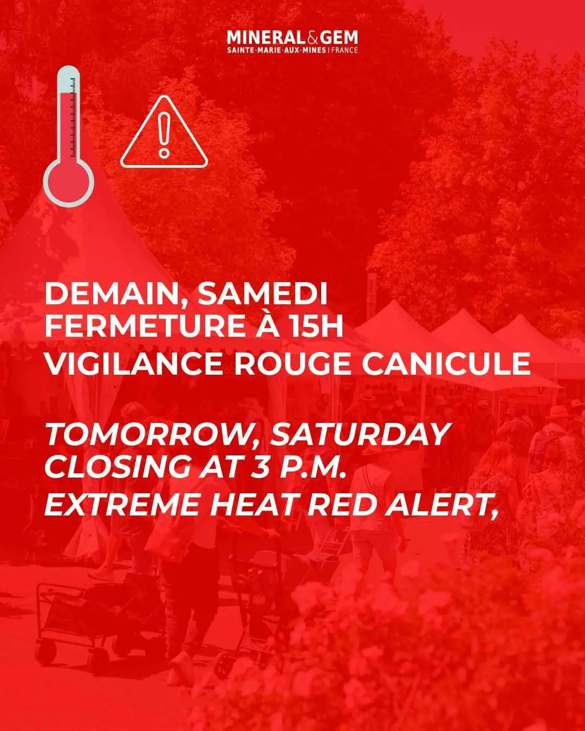 Mineral & Gem adapte ses horaires d'ouverture en raison de la canicule