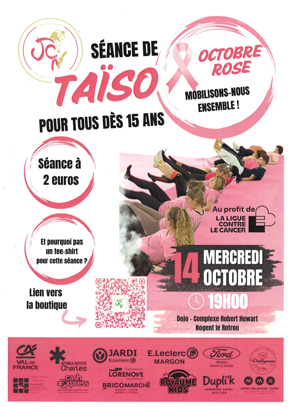 Mobilisation pour Octobre Rose - Séance Taïso au Judo Club