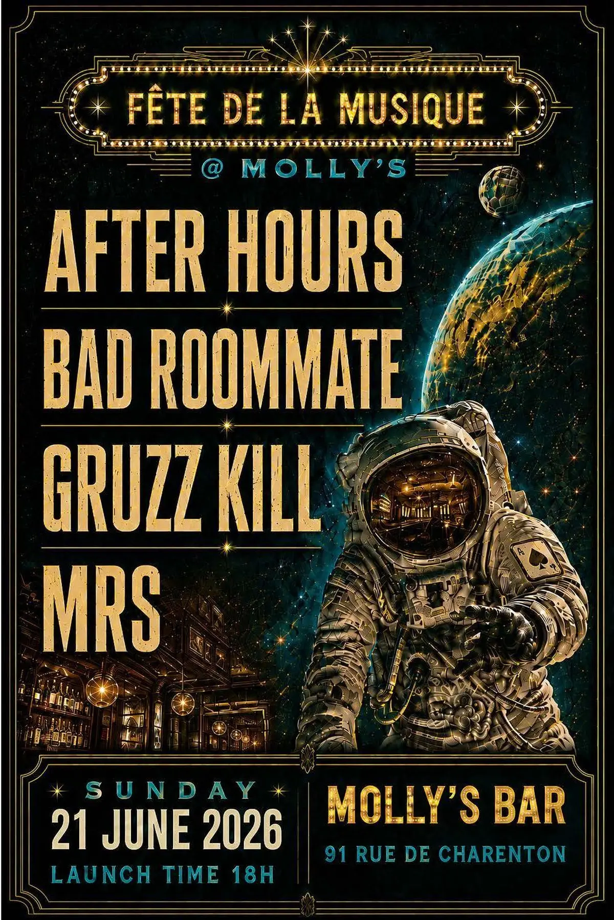 Molly’s Goes Loud: Soirée rock avec After Hours / Bad Roommate / Gruzz Kill / MRS / & Guests