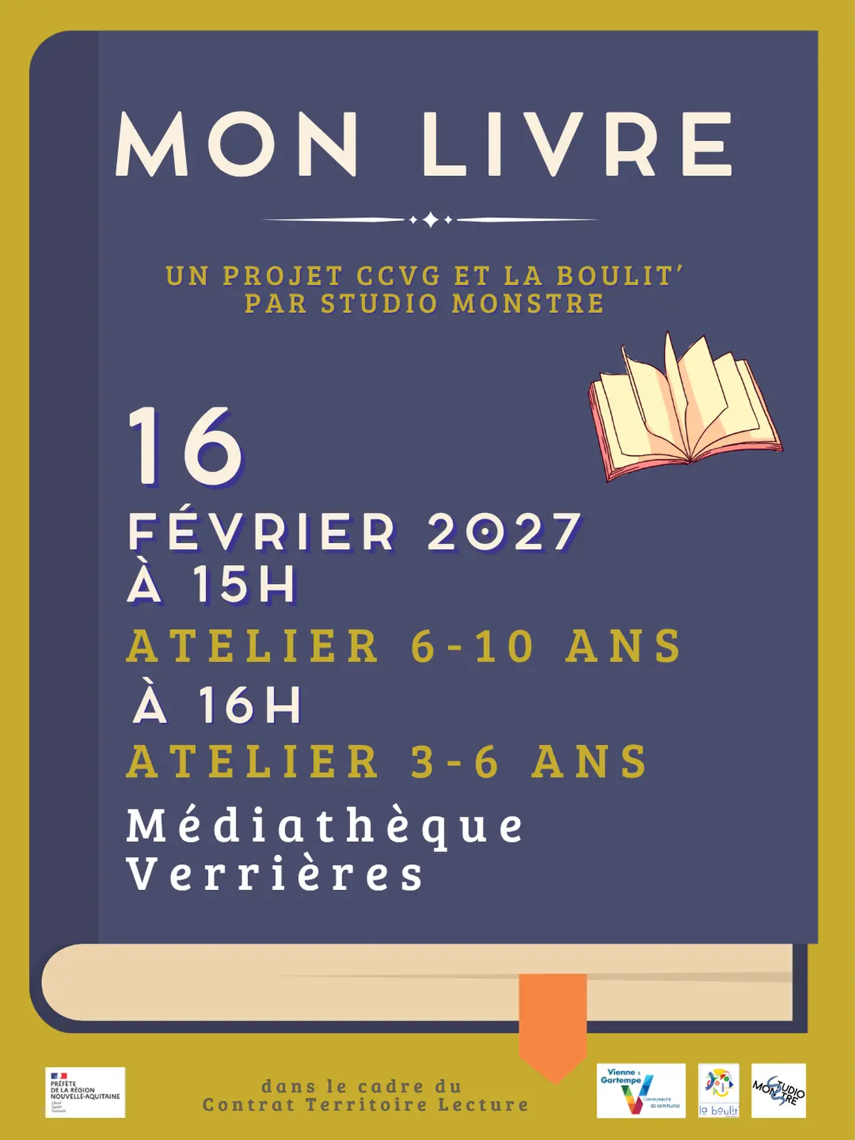 Mon livre : un parcours entre ateliers et spectacle pour le 3-10 ans