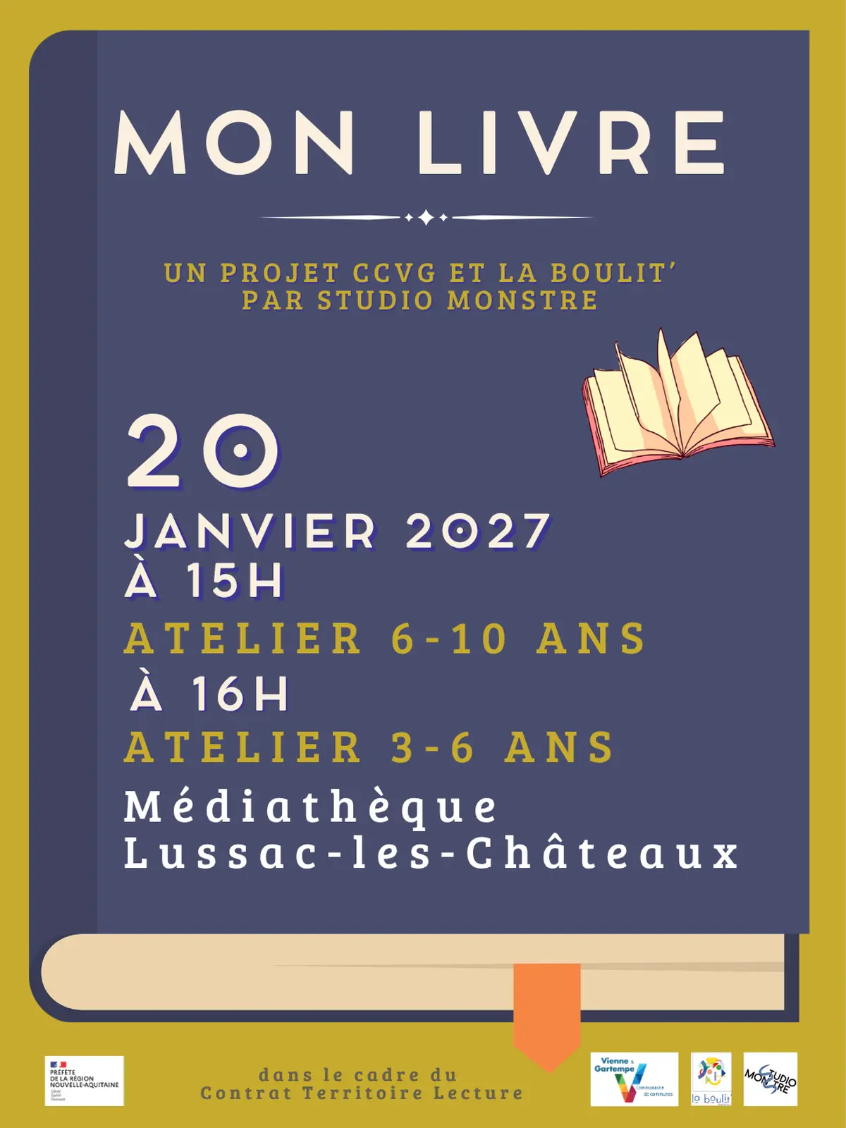 Mon livre : un parcours entre ateliers et spectacle pour les 3-10 ans