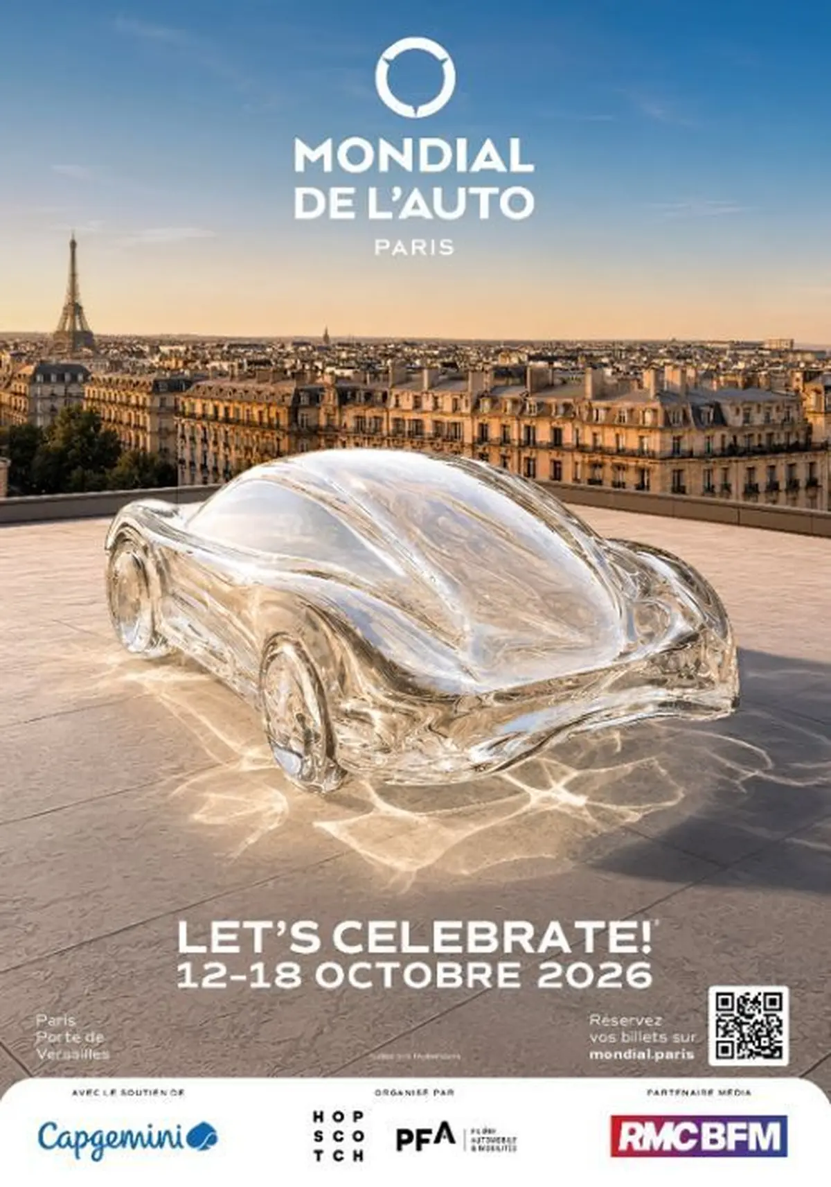 Mondial de l’Auto 2026 : la voiture de verre sur l'affiche officielle