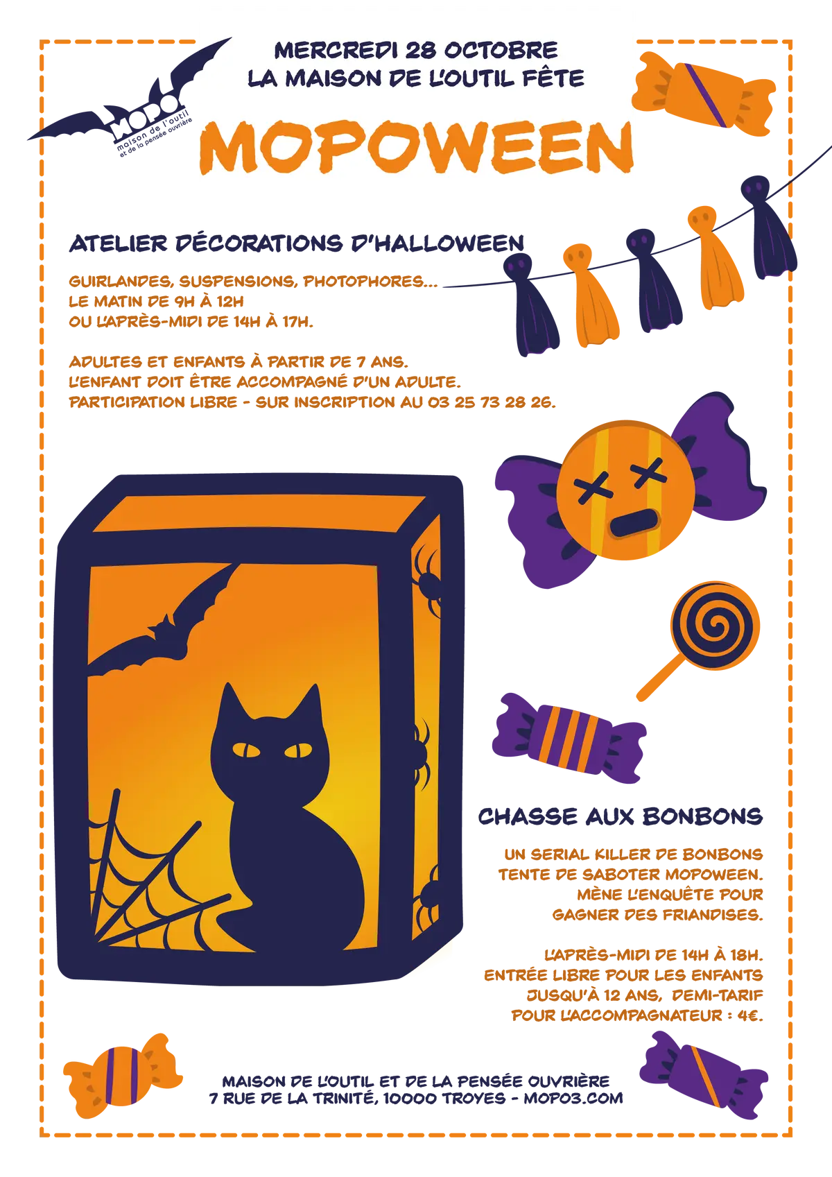 MOPOWEEN – Chasse aux bonbons et atelier de décorations d’halloween à la MOPO