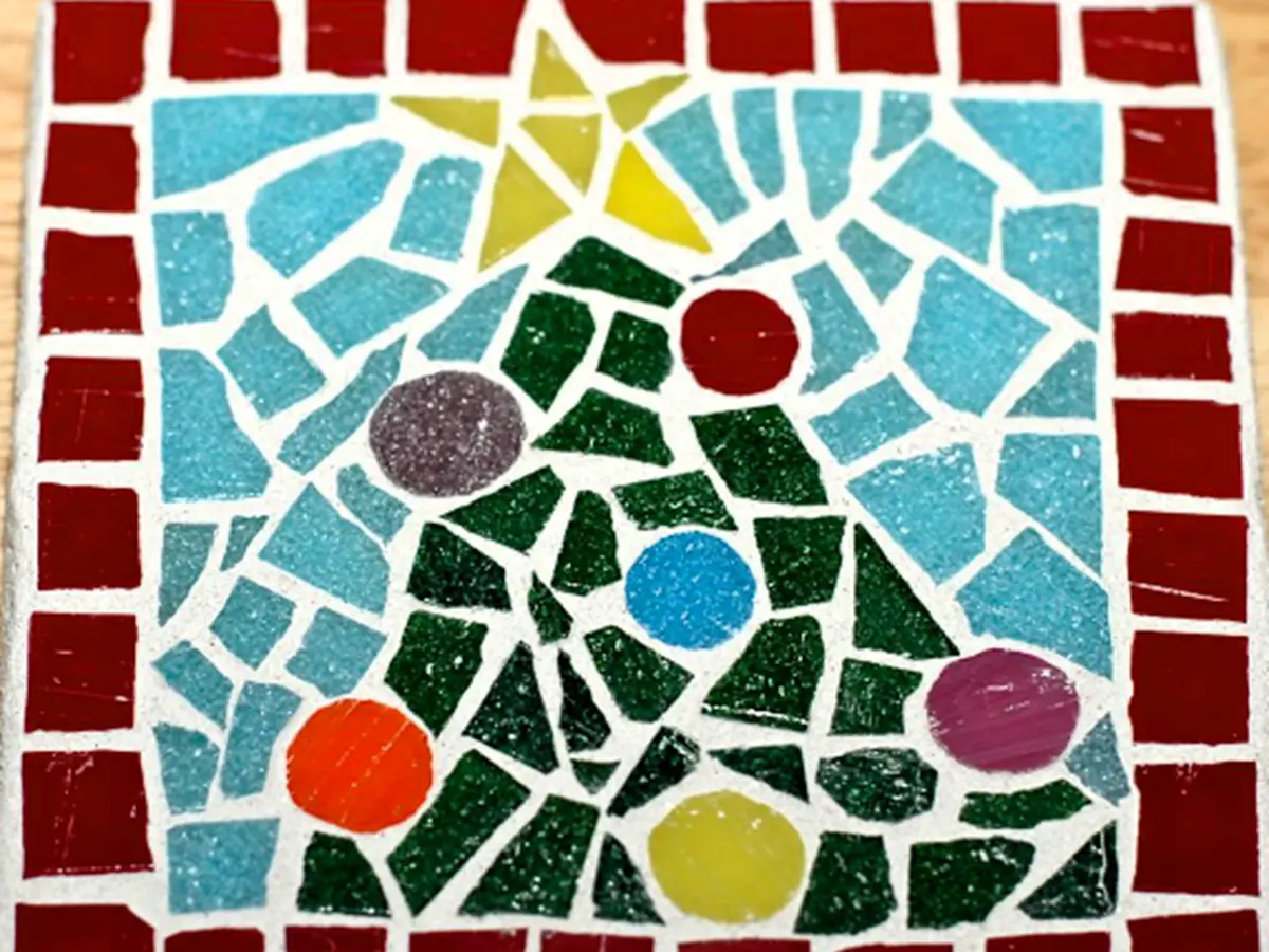 Mosaïque de Noël avec Marie-Christine à la Recyclerie