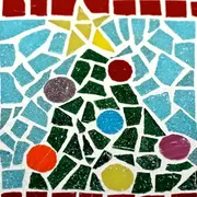 Mosaïque de Noël avec Marie-Christine à la Recyclerie