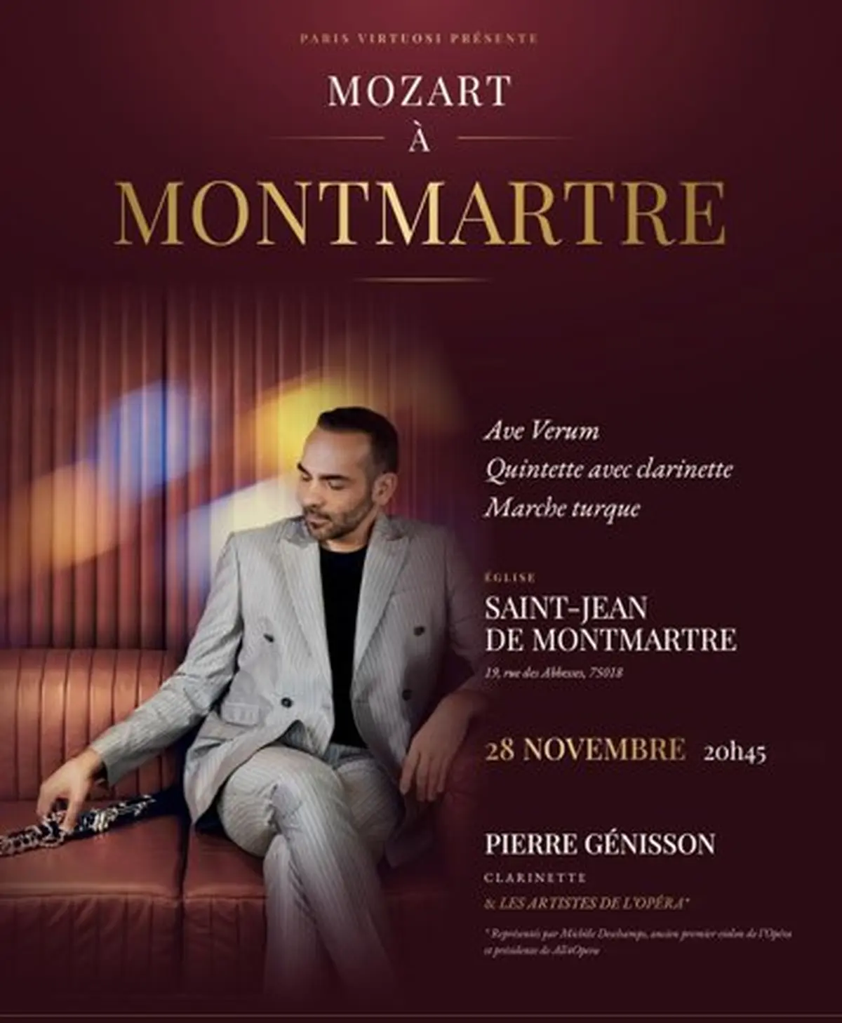 Mozart à Montmartre avec les Artistes de l'Opéra et Pierre Génisson