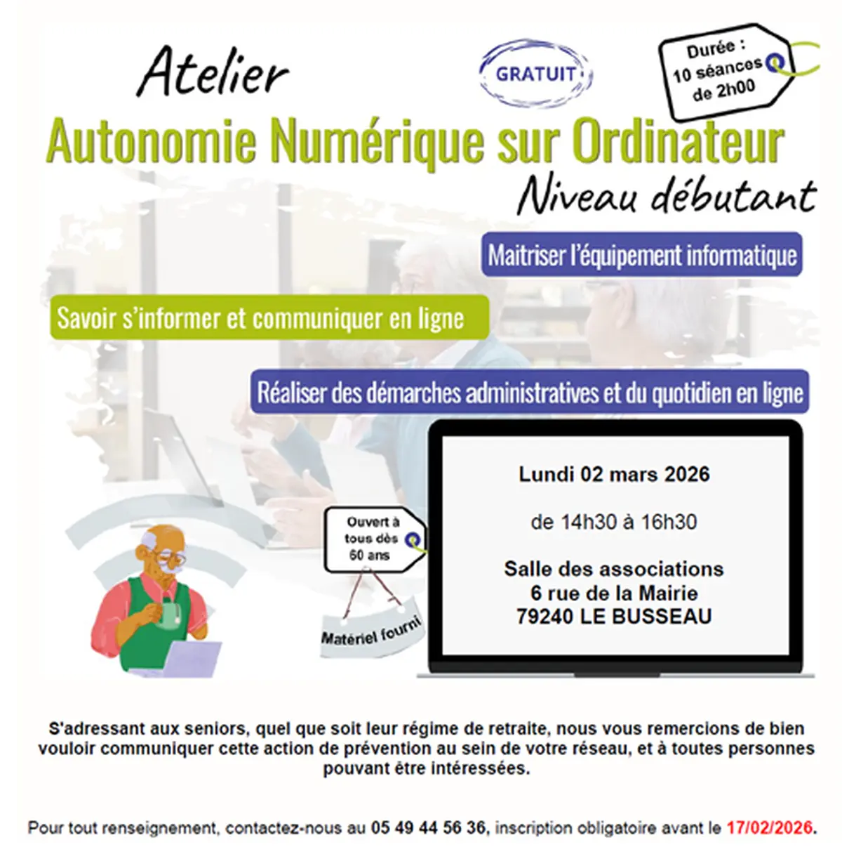 MSA : Ateliers Autonomie Numérique sur ordinateur