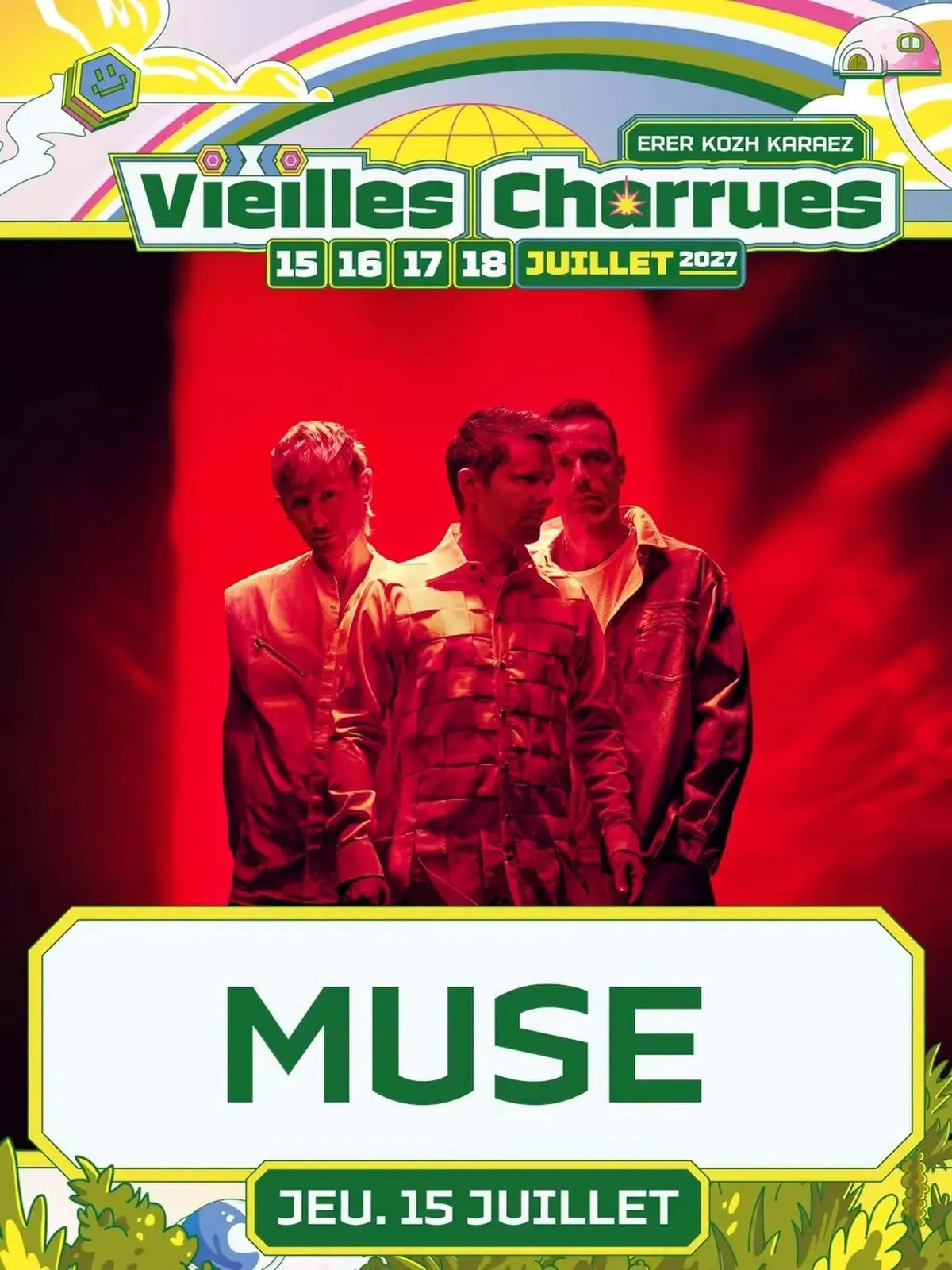 Muse de retour aux Vieilles Charrues : 12 ans après, le groupe ouvrira l’édition 2027