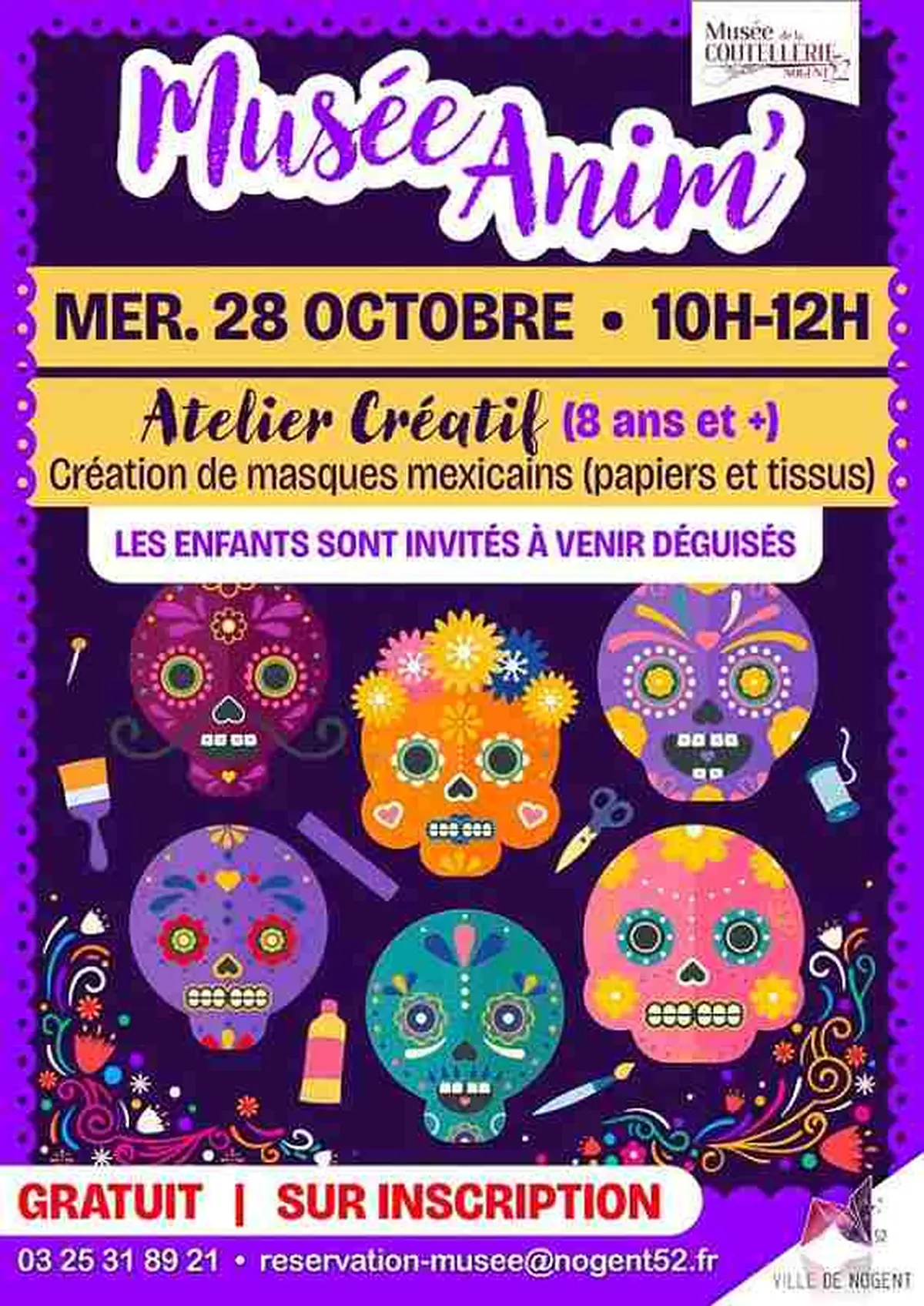 Musée Anim' : création de masques mexicains