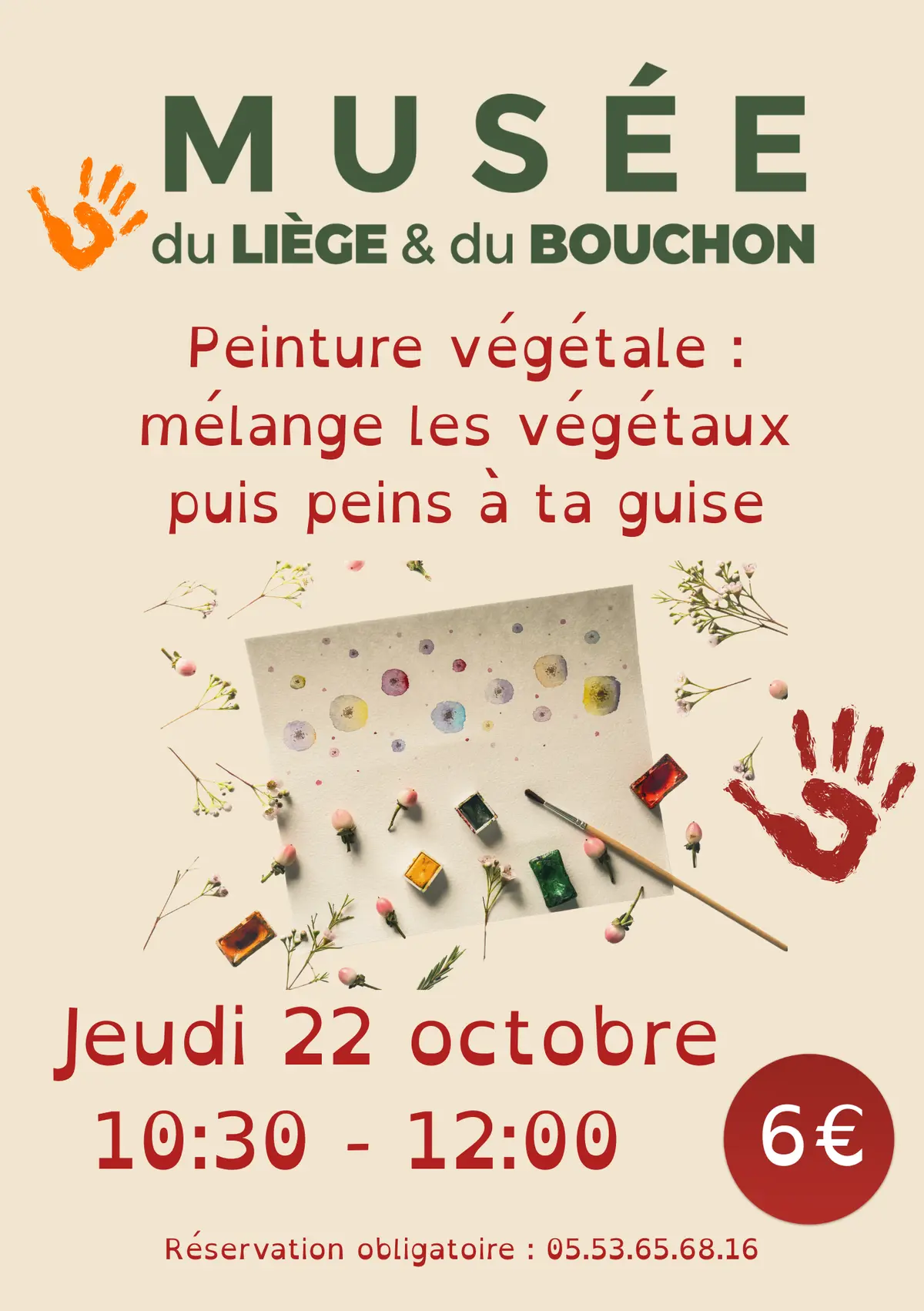 Musée du Liège et du Bouchon : Atelier peinture végétale