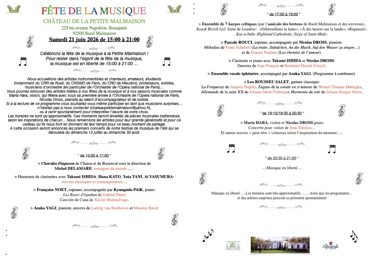 Musique en liberté, à chaque heure ses concerts....